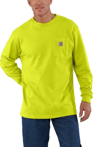 Vista 28 de Carhartt Camiseta de trabajo de manga larga con bolsillo para hombre Negro