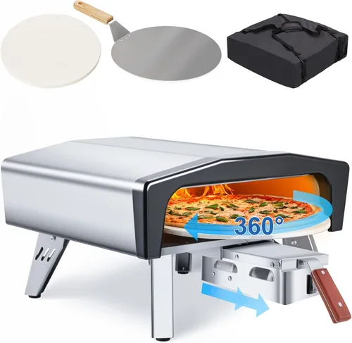 Vista 12 de MELLCOM Plancha de gas para exteriores de 3 quemadores de 30000 BTU con tapa (estante lateral), plancha portátil de superficie plana de 28 pulgadas