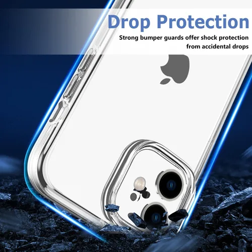 Vista 3 de FanTEK Funda compatible con iPhone 11 con 2 protectores de pantalla y 1 protector de lente de cámara, funda de cristal transparente compatible