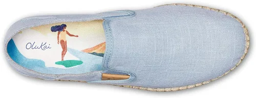 Vista 2 de OLUKAI Kaula Pa'a Kapa - Alpargatas para mujer, zapatos de lino sin cordones con diseño ligero de tacón caído, yute trenzado resistente al agua