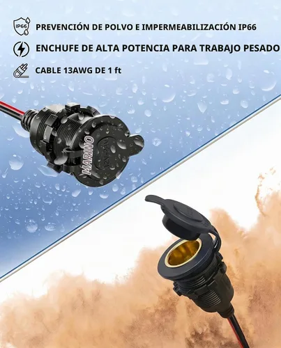 Vista 2 de Paquete de 2 tomas de extensión impermeables para encendedor de cigarrillos