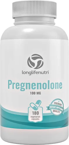 Vista 8 de Pregnenolone - Soporte para el cerebro y las hormonas - 180 cápsulas vegetales para mejorar la memoria, la concentración y la vitalidad - Fabricado