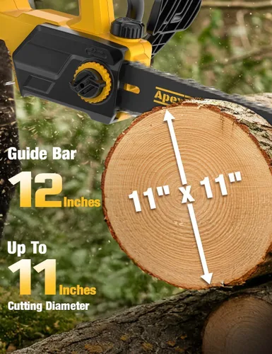 Vista 4 de Motosierra eléctrica sin escobillas de 12 pulgadas inalámbrica, para batería Dewalt 20V, motosierra compacta con corte potente de 44.3 pies/s