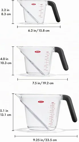 Vista 6 de OXO Good Grips - Juego de tazas medidoras angulares (3 piezas) – Tritan Renew (Paquete de 12)