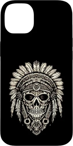 Vista 15 de iPhone 16 Skull, sombrero jefe nativo, capó de guerra, indios, caso del tocado