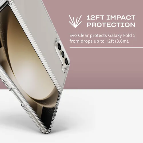 Vista 4 de Tech21 Funda EvoClear para Samsung Galaxy Z Fold5 - Protección contra impactos - Transparente