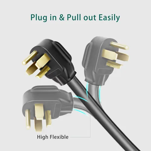 Vista 7 de Cable adaptador de cargador NEMA 14-30P a 14-50R EV, 30 amperios a 50 amperios, 4 clavijas para secadora a enchufe EV, cable de calibre 10