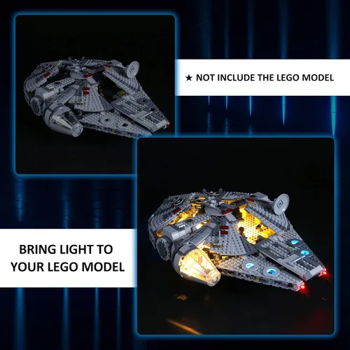 Vista 6 de YEABRICKS Luz LED para Lego-75257 Star Wars Millennium Falcon Modelo de bloques de construcción (juego de Lego no incluido)
