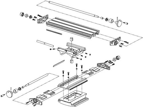 Vista 8 de Mesa de banco compuesto compacto de aluminio banco superior de carpintería Mesa deslizante cruzada Accesorio de tornillo de banco Clarmp 2 ejes