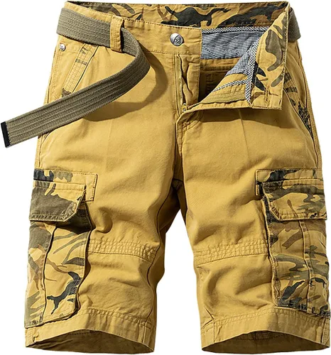 Vista 8 de Alalaso Mens Cargo Shorts Relaxed-Fit Ripstop Lightweight Pants Hiking Outdoor Work Short Trousers with Multi-Pocket B- verde militar