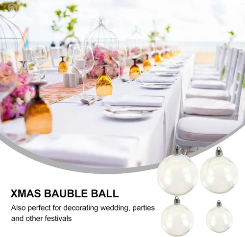 Vista 8 de 90 piezas transparentes de boda de xcm para bodas, tamaños de bolas de Navidad, árboles surtidos de Navidad, estilo redondo, bricolaje, boda
