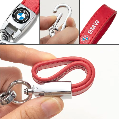 Vista 3 de NUDAM Llavero de cuero genuino para automóvil compatible con BMW X1 X3 X5 X6 Z4 X6 X7 M Series 1 3 5 6 Series Llavero para hombres y mujeres