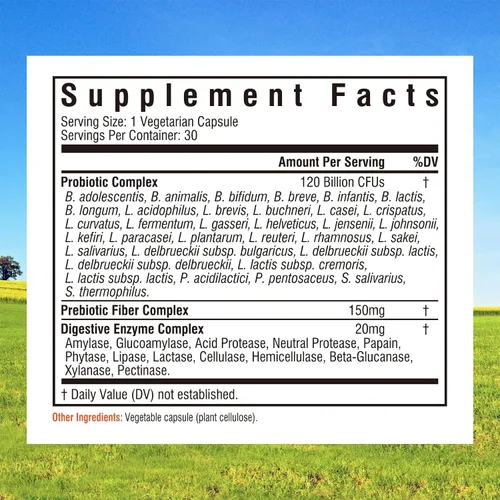 Vista 3 de Innate Vitality Glicinato de magnesio y probióticos paquete de 120 mil millones, sin OMG, sin gluten, lácteos de soja y vegano, magnesio