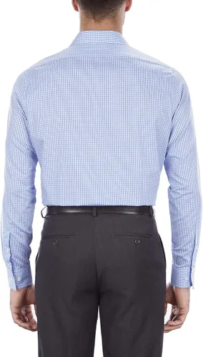 Vista 2 de Van Heusen Camisa de vestir para hombre, ajuste regular, cuello flexible, a cuadros