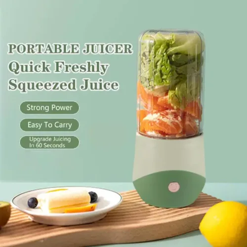Vista 3 de Powerful Plastic Portable Blender 4 Blades Personal Juicer For Smoothies Ice Blending Juicing And Food Processing 500ml/17.5oz compact(White)