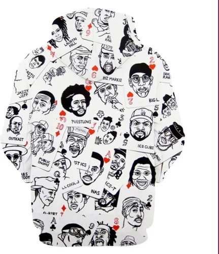 Vista 2 de Sudadera con capucha de hip hop para hombre y mujer diseño de graffiti callejero con estampado 3D
