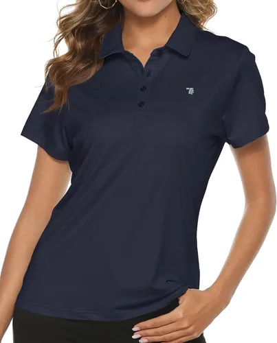 Vista 10 de TBMPOY Camisetas polo de golf de manga corta para mujer, ligeras, con absorción de humedad, con cuello, T-shirt de secado rápido de 4 botones