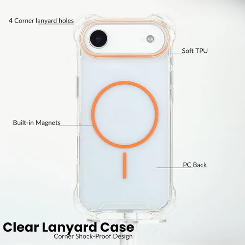 Vista 41 de Funda magnética para iPhone 13 Pro Max, con marco suave magnético transparente, parte trasera de PC, cubierta protectora contra golpes con cordón
