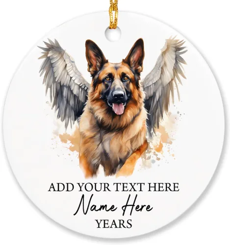 Vista 38 de Airedale Terrier - Adorno personalizado de alas de ángel para perro, regalo de pérdida de condolencias de mascotas, adorno de Navidad conmemorativo