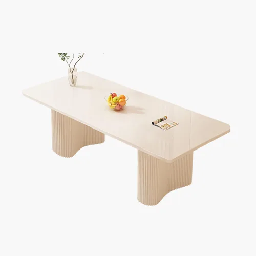 Vista 8 de LITFAD Mesa de comedor ovalada con parte superior de piedra, mesa de restaurante moderna para restaurante casero, base de acero al carbono