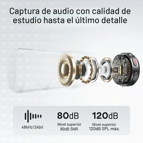 Vista 2 de MAONO T5 Micrófono Lavalier Inalámbrico para Cámara (2 TX+1 RX+Estuche Charing) Magnetic Lapel Mini Mic with 48khz/24bit Audio, AI Noise