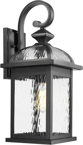 Vista 16 de Darkaway Accesorios de iluminación exterior para montaje en pared, aplique de pared al aire libre con vidrio sembrado, impermeable, accesorio