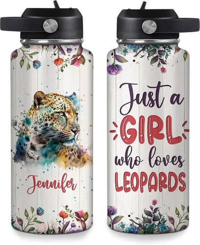 Vista 10 de Hyturtle Botella de agua personalizada con diseño de oso – Botella de acero inoxidable aislada de viaje con tapa a prueba de fugas, 18 onzas, 32