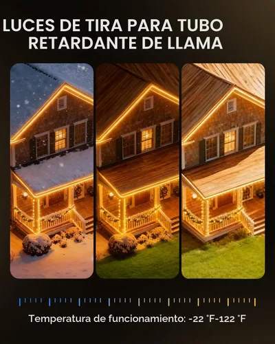 Vista 6 de Tira de luces LED de 9.8 pies, 110-120 V, cuerda de luces de neón de silicona regulables, tira de luces de neón flexibles e impermeables para blanco