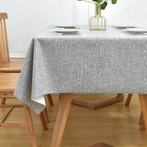 Vista 7 de Mantel Impermeable Limpiable para Mesa Rectangular, Manteles de Vinilo Resistente para Exteriores, Cubierta de Mesa de PVC para Picnic