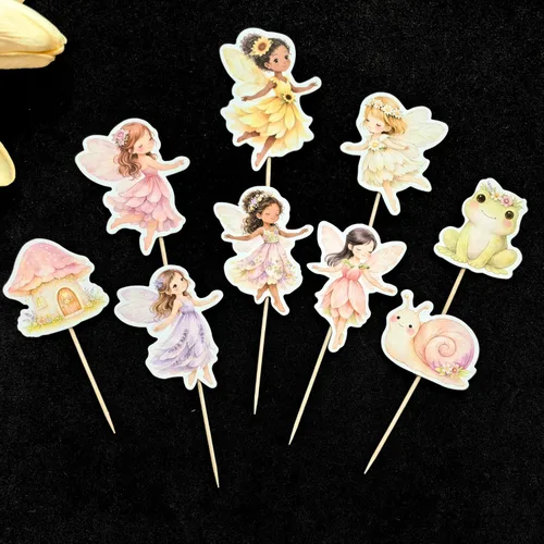 Vista 5 de ALISSAR 36 adornos para cupcakes de hadas, decoración de fiesta