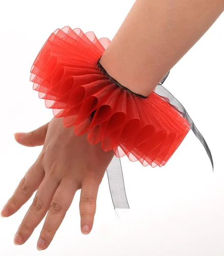 Vista 20 de GRACEART Elizabethan Dickens Ruff Cuello Payaso Collar Elizabeth Muñeca Ruffs Ruffle Cuff Bandas
