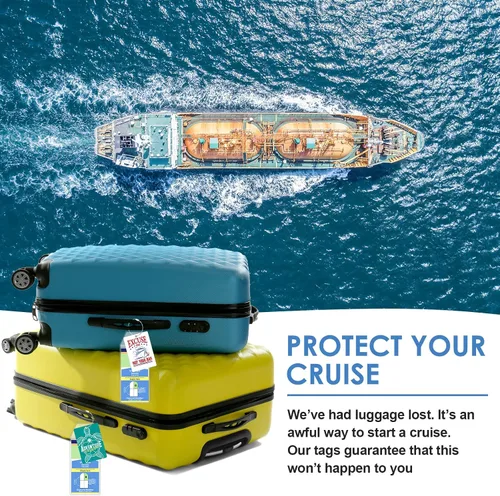 Vista 7 de Spiareal Juego de 12 etiquetas de equipaje de crucero con ancla náutica para colgar, etiquetas de crucero transparentes de PVC, etiquetas