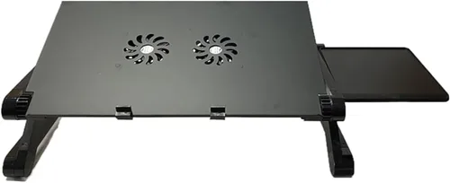Vista 9 de Bandeja de escritorio ergonómica con ventilación para computadora portátil (16.535 x 10.236 in con alfombrilla de mouse y ventiladores dobles, negro)
