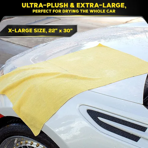 Vista 5 de Meguiar's Toalla de secado de microfibra con imán de agua, toalla de microfibra de primera calidad para lavado de autos que es súper afelpada