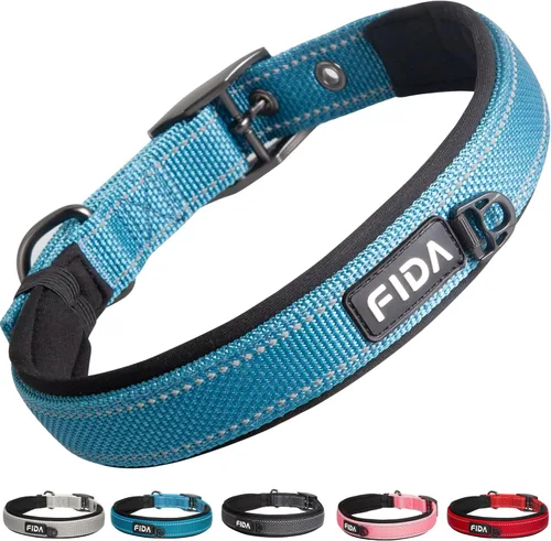 Vista 2 de Fida Juego de collar de perro de 14.5 a 19 pulgadas con correa de perro de 4 pies, juego de correa y collar resistentes para perros medianos