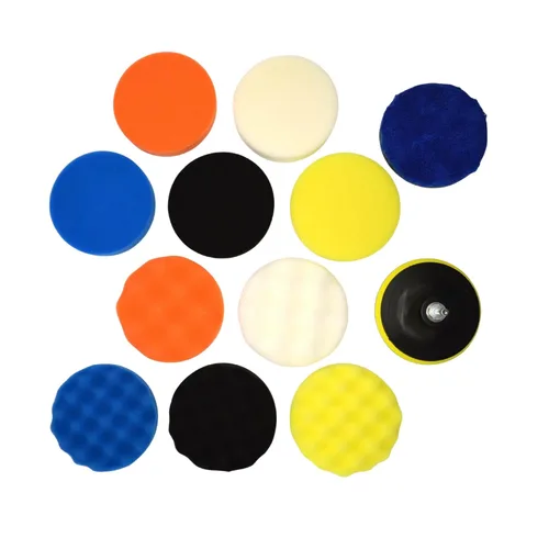 Vista 2 de Juego de 12 almohadillas de pulido de espuma, de 7,6 cm, con almohadilla de coral, placa de respaldo, adaptador de broca M10, kit de pulido