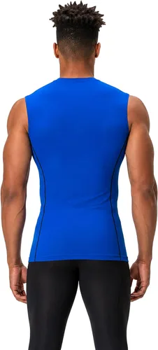 Vista 3 de DEVOPS Paquete de 3 camisas de compresión atléticas sin mangas para hombre 1# (paquete de 3) negro/azul/blanco