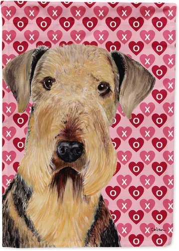Vista 105 de Caroline's Treasures SS4484GF Bandera de jardín con diseño de bulldog inglés y corazones para el Día de San Valentín, bandera decorativa para patio