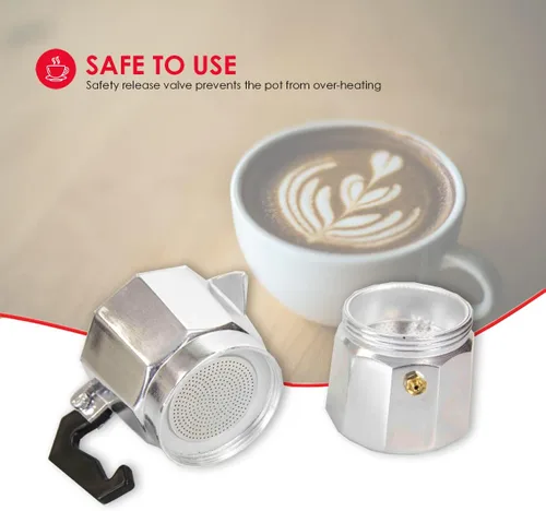 Vista 5 de Home Basics Máquina de café expreso de aluminio de 5 onzas, 3 tazas