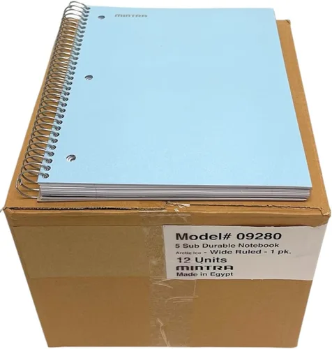 Vista 10 de Mintra Office Cuadernos de Espiral Duraderos, 5 Materias (Hielo Ártico, Rayado Universitario 1pk)
