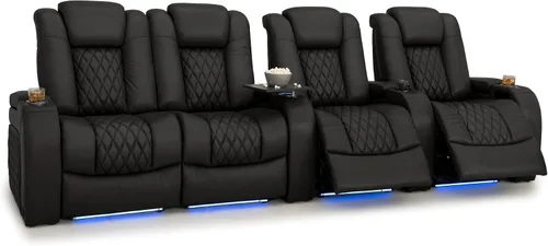 Vista 150 de Seatcraft Asiento de cine en casa Diamante Marrón Reclinable Individual