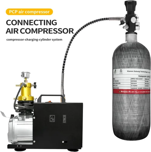 Vista 9 de TUXING tanque de buceo de fibra de carbono 4500Psi, 2L/122Cu en, cilindro compuesto 2000CC Carbon Fiber Lightweight & Durable,PCP Airsoft and