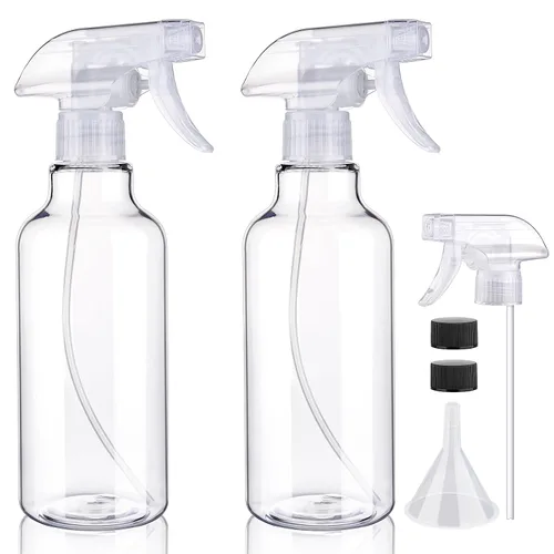 Vista 11 de Botellas de spray de plástico Hethyo Botellas de spray vacías 16.9oz/500ml Paquete de 2 botellas de pulverización resistentes Botella de agua