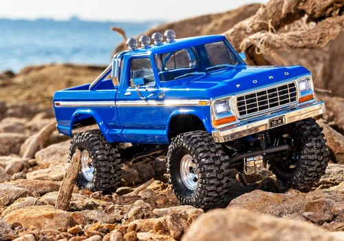 Vista 8 de Traxxas 1/18 TRX-4M F-150 Camión Crawler High Trail Azul