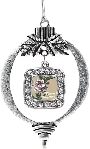 Vista 142 de Inspired Silver - Bon Voyage Cruise Ship Charm Ornamento – Adornos navideños cuadrados de plata con joyas de circonita cúbica