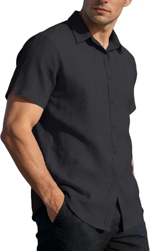 Vista 7 de RTRDE Men's Button Down Shirts Short Sleeve Lightweight Summer Casual Dress Shirts, M-3XL