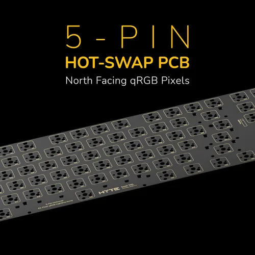 Vista 3 de Hyte Keeb TKL - Interfaz humana moderna - Teclado mecánico personalizable con cable de burbuja de cristal RGB sin llave - Interruptores lineales