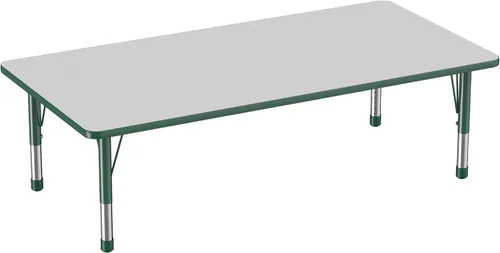 Vista 24 de FDP - Mesa rectangular para actividades escolares y aulas (24 x 36 pulgadas), patas gruesas para niños pequeños, altura ajustable de 15 a 24