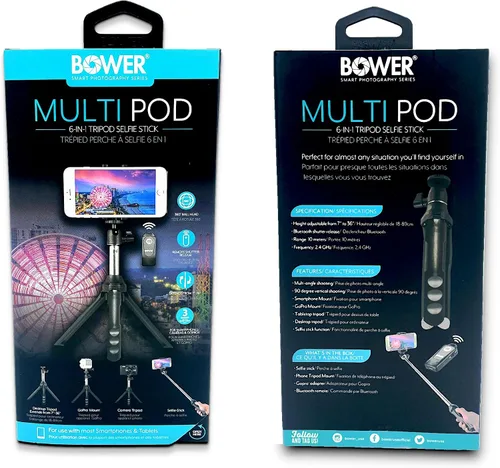 Vista 8 de Bower Multipod 6 en 1 trípode selfie stick con obturador remoto para teléfonos inteligentes