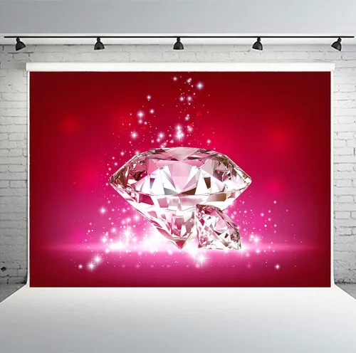 Vista 12 de Telón de fondo de diamantes brillantes para decoración de boda, gemas de diamantes de cristal grandes (sin brillantina), telón de fondo de fotos